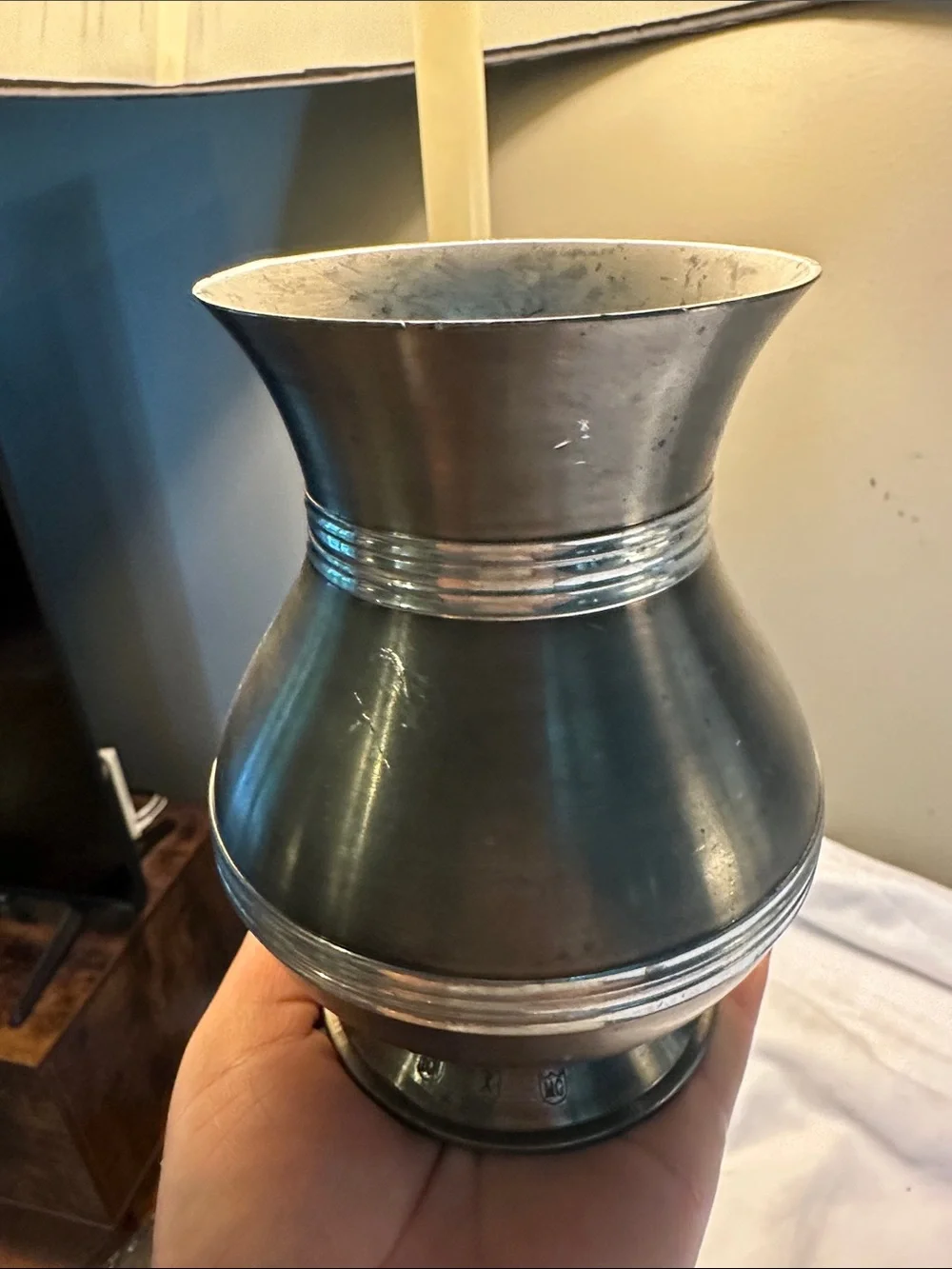 Classic Pewter Silver Decorative Vase